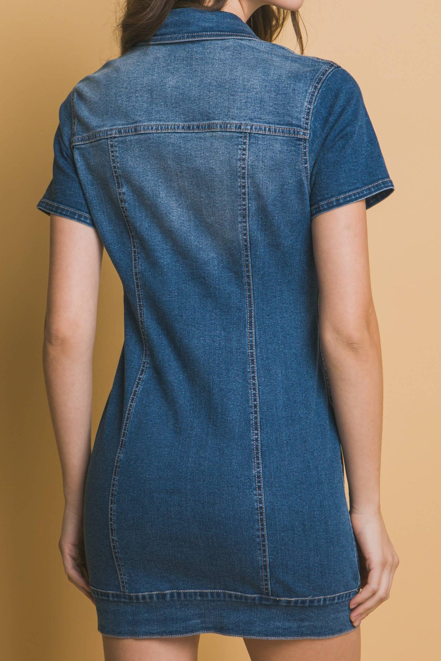 AUSTIN BUTTON DOWN MINI DRESS - DENIM