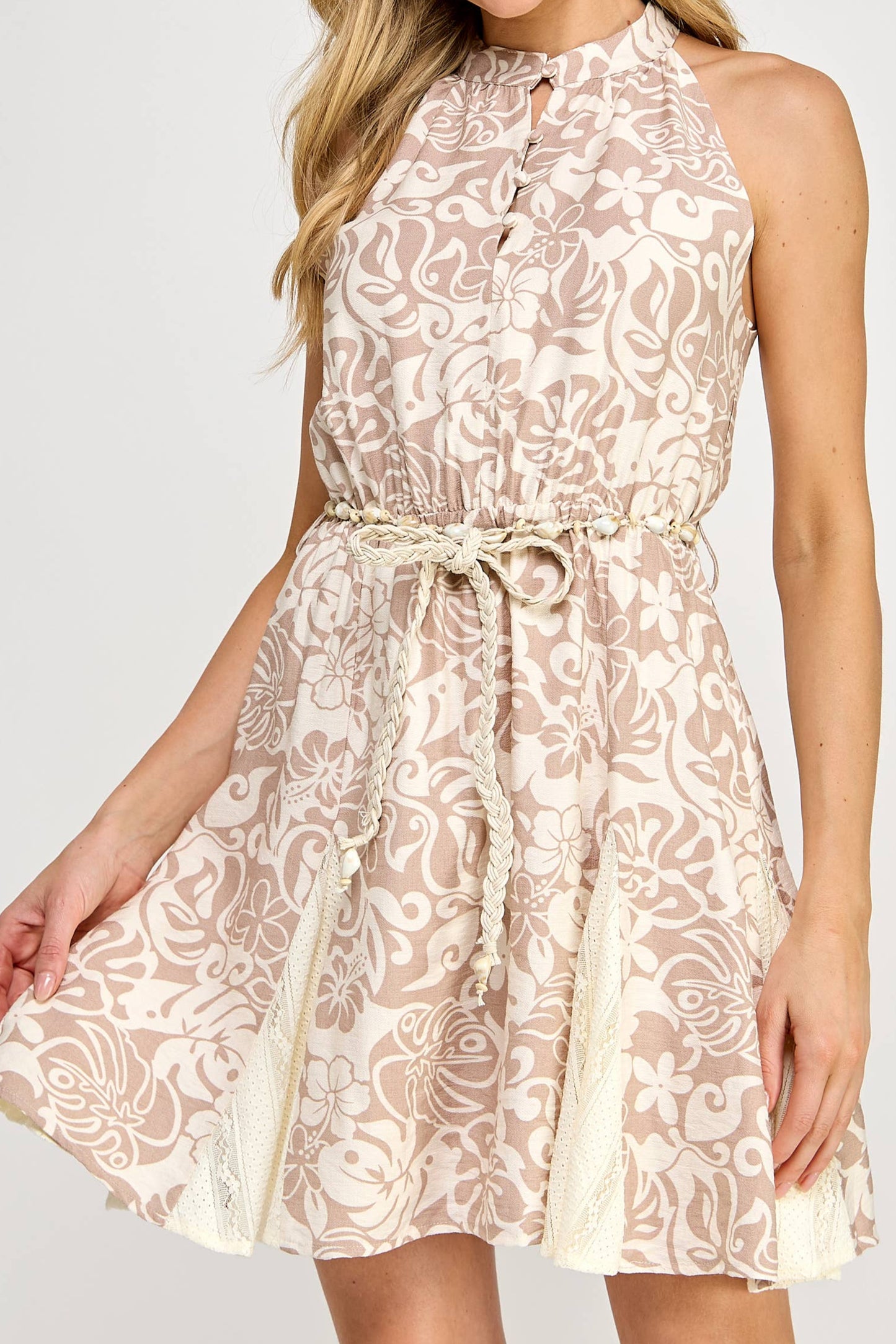 KAILANI FLORAL LACE DRESS - CREAM