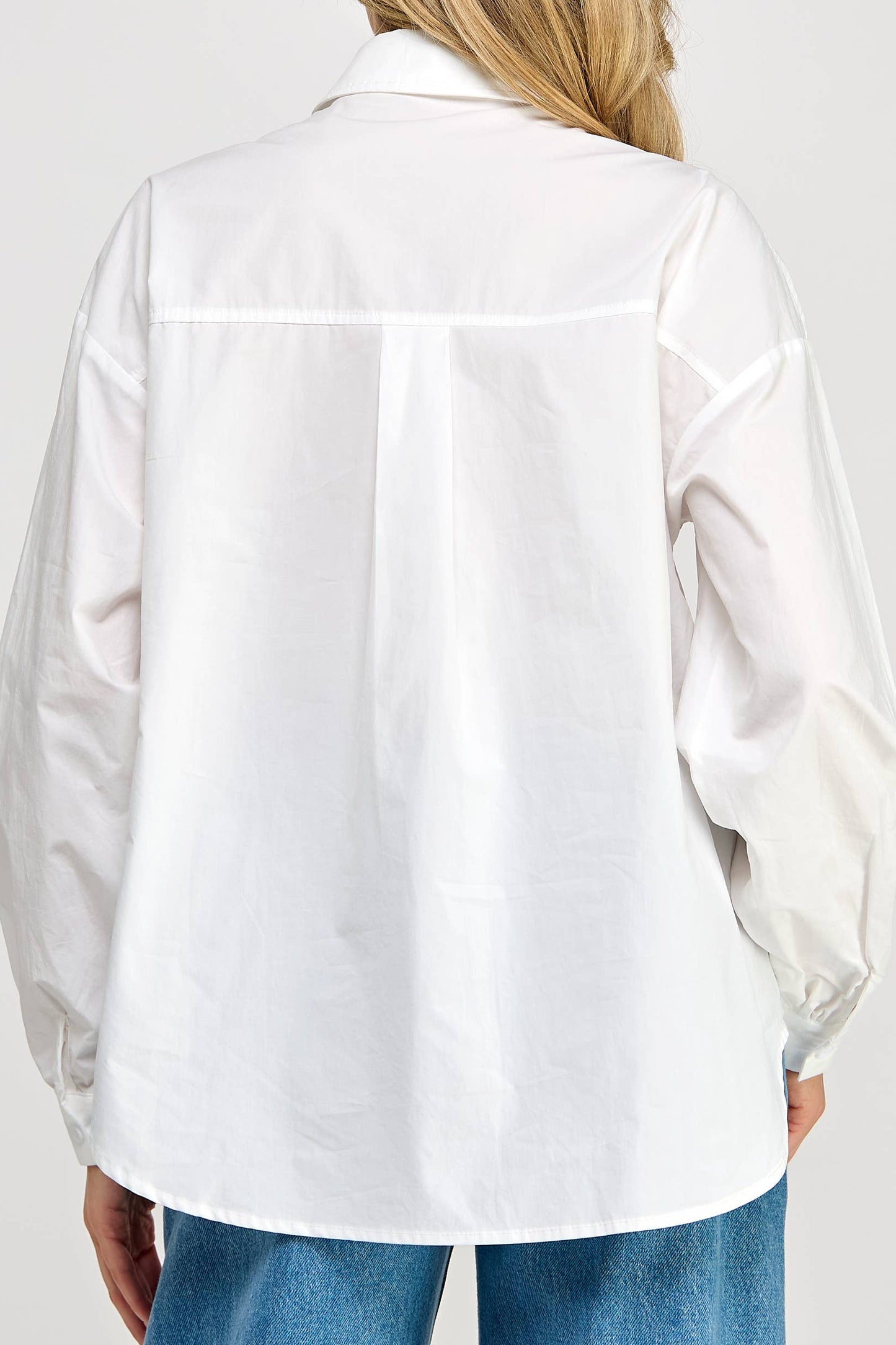 HARPER BOW COLLARD SHIRT - WHITE