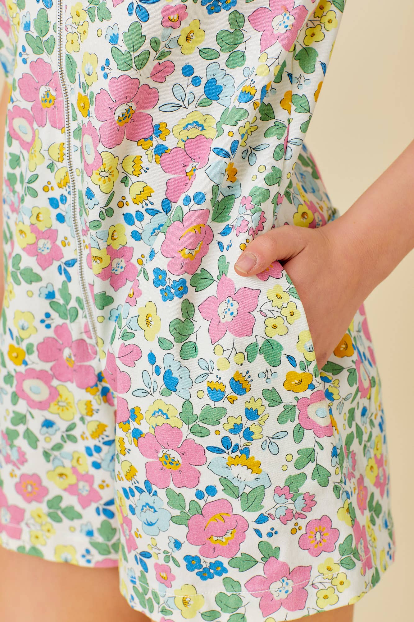 PATSY FLORAL DENIM ROMPER - MULTI