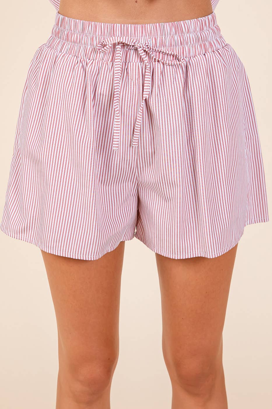 KATHY STRIPED SHIRT AND SHORTS SET - PINK/ GREEN