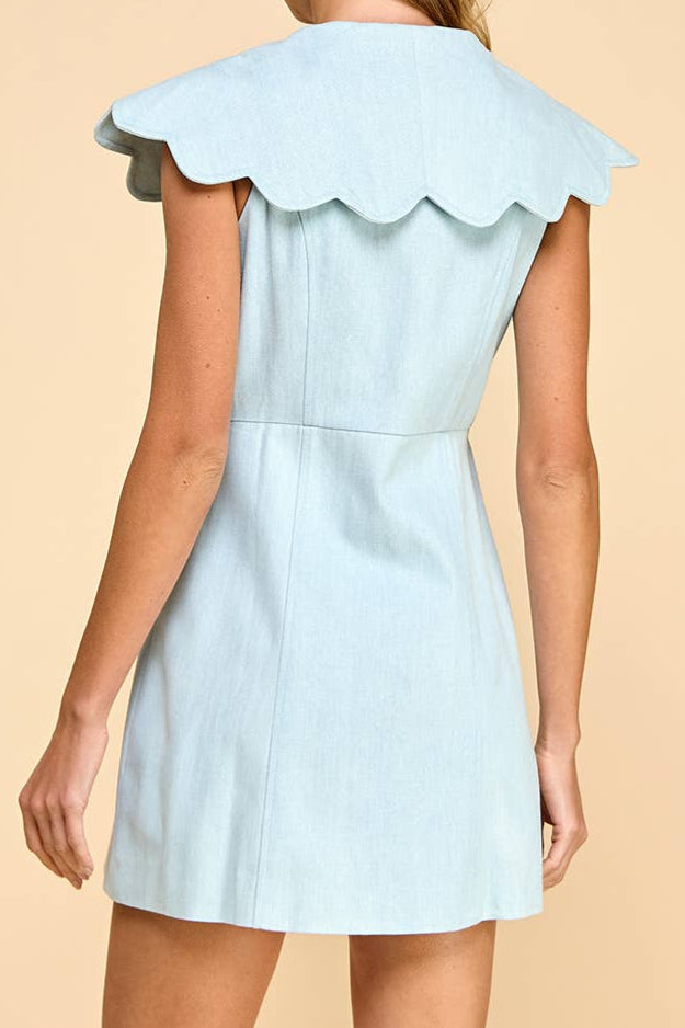 DNEIM SCALLOP DRESS - BLUE