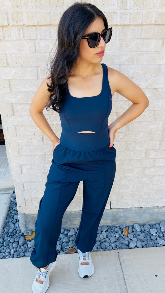 DEMI - ACTIVE JOGGER JUMPSUIT - NAVY