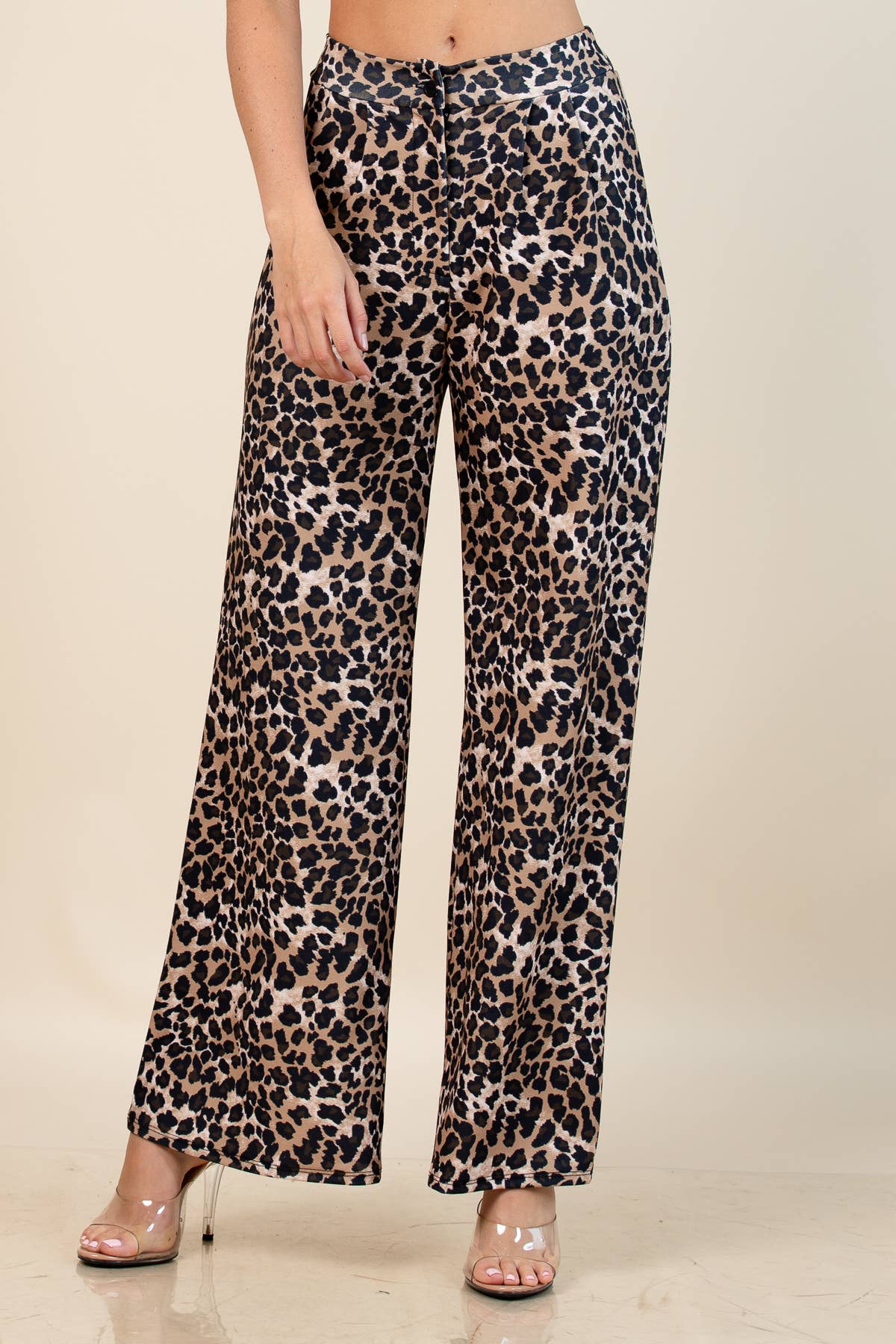 ROXY CROP TOP & PANTS SET - LEOPARD